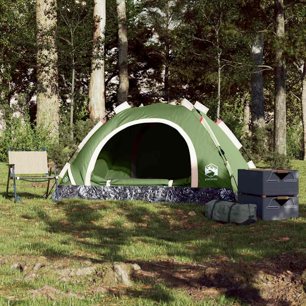 Campingtelt 2 Personer Grønn Hurtigutløser