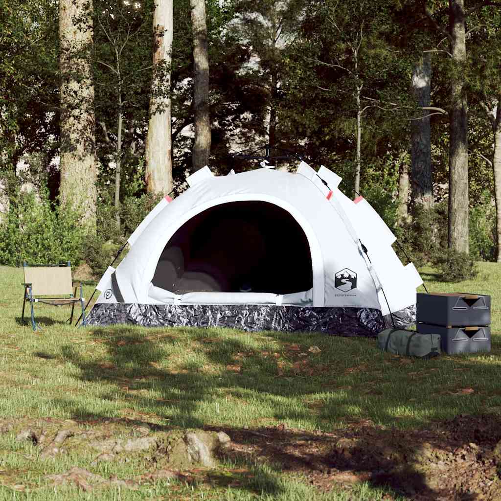Campingtelt 2 Personer Hvit Blendingsstoff Hurtigutløser