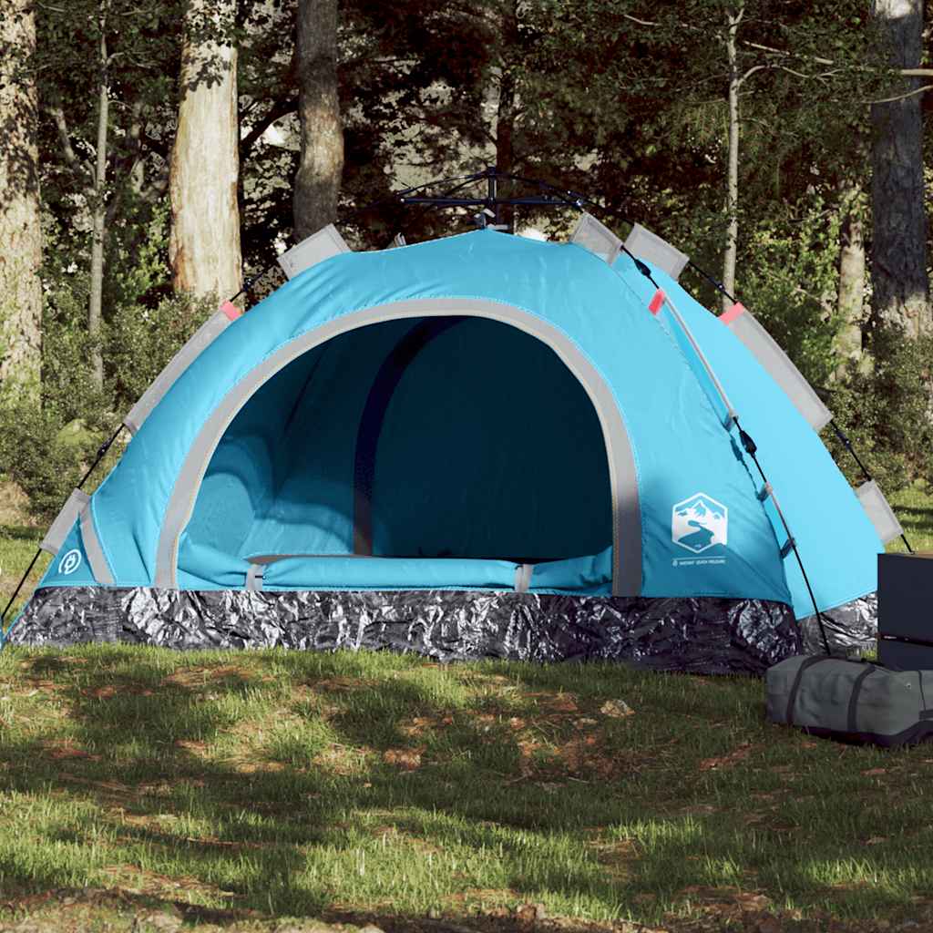 Campingtelt 3 Personer Blå Hurtigutløser