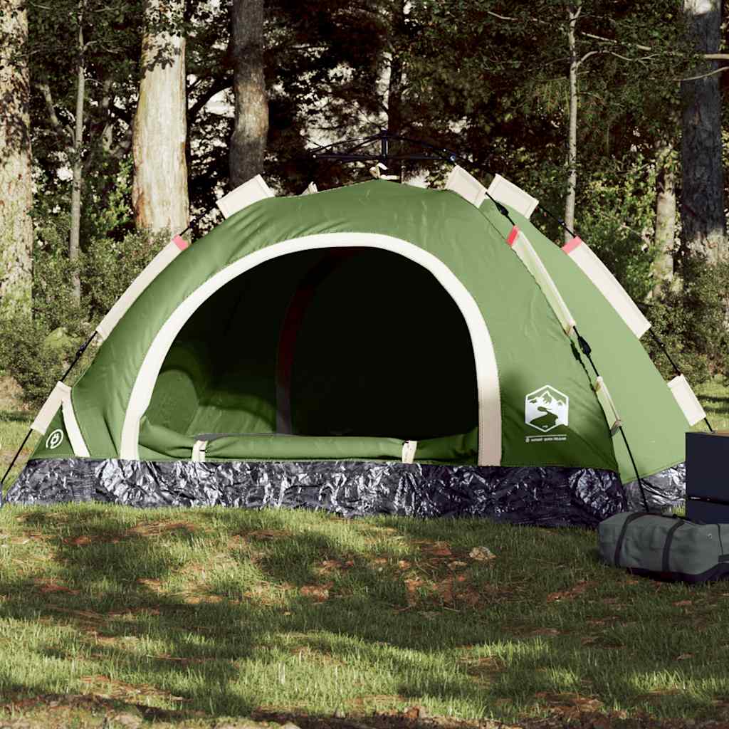 Campingtelt 4 Personer Grønn Hurtigutløser