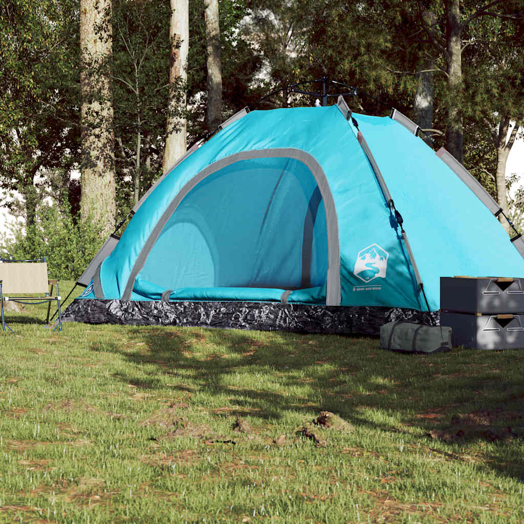 Campingtelt 5 Personer Blå Hurtigutløser
