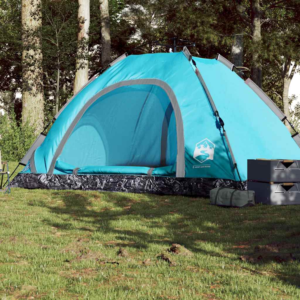 Campingtelt 5 Personer Blå Hurtigutløser