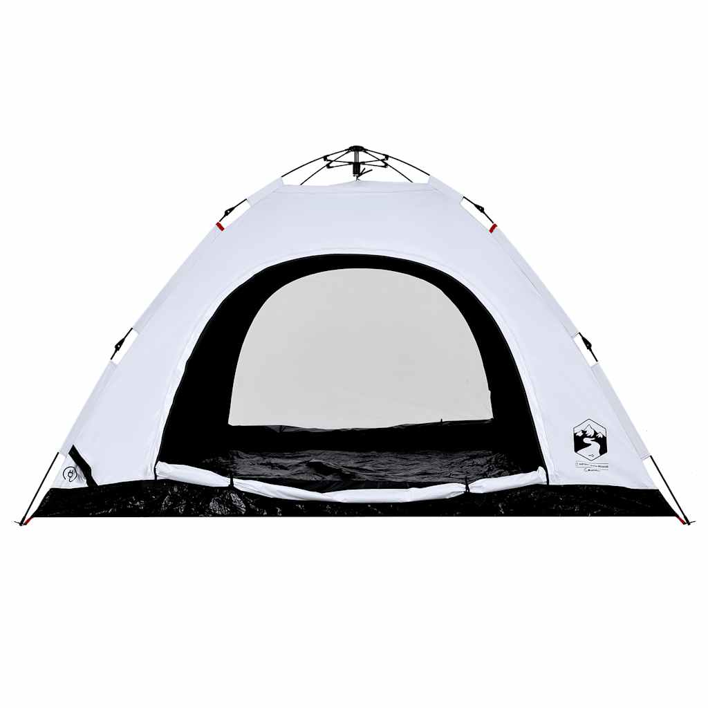 Campingtelt 5 Personer Hvit Blendingsstoff Hurtigutløser