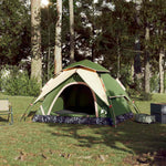 Kuppeltelt For Camping 3 Personer Grønn Hurtigutløser