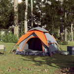 Campingtelt 3 Personer Grå Og Oransje Hurtigutløser