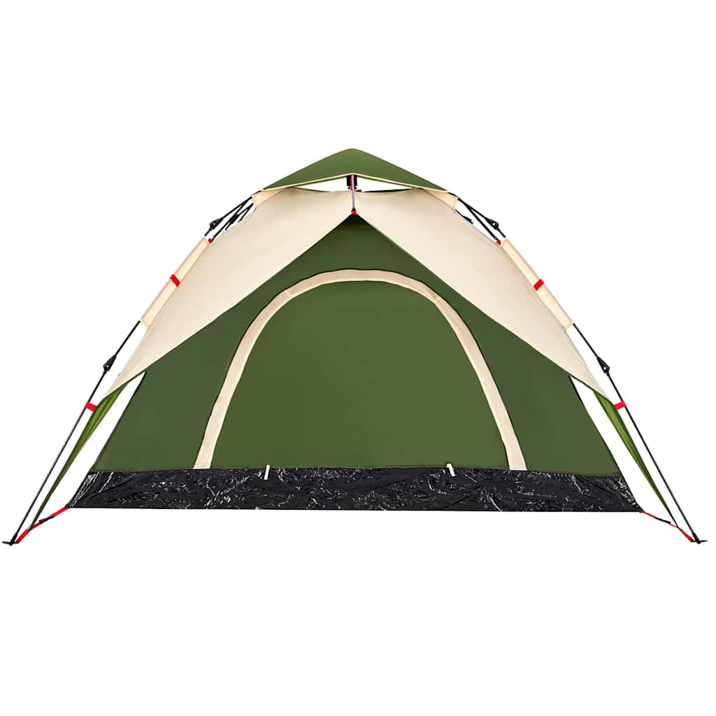 Kuppeltelt For Camping 5 Personer Grønn Hurtigutløser