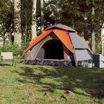 Campingtelt 5 Personer Grå Og Oransje Hurtigutløser