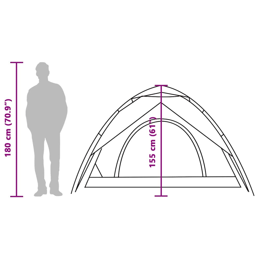 Campingtelt 5 Personer Hvit Blendingsstoff Hurtigutløser