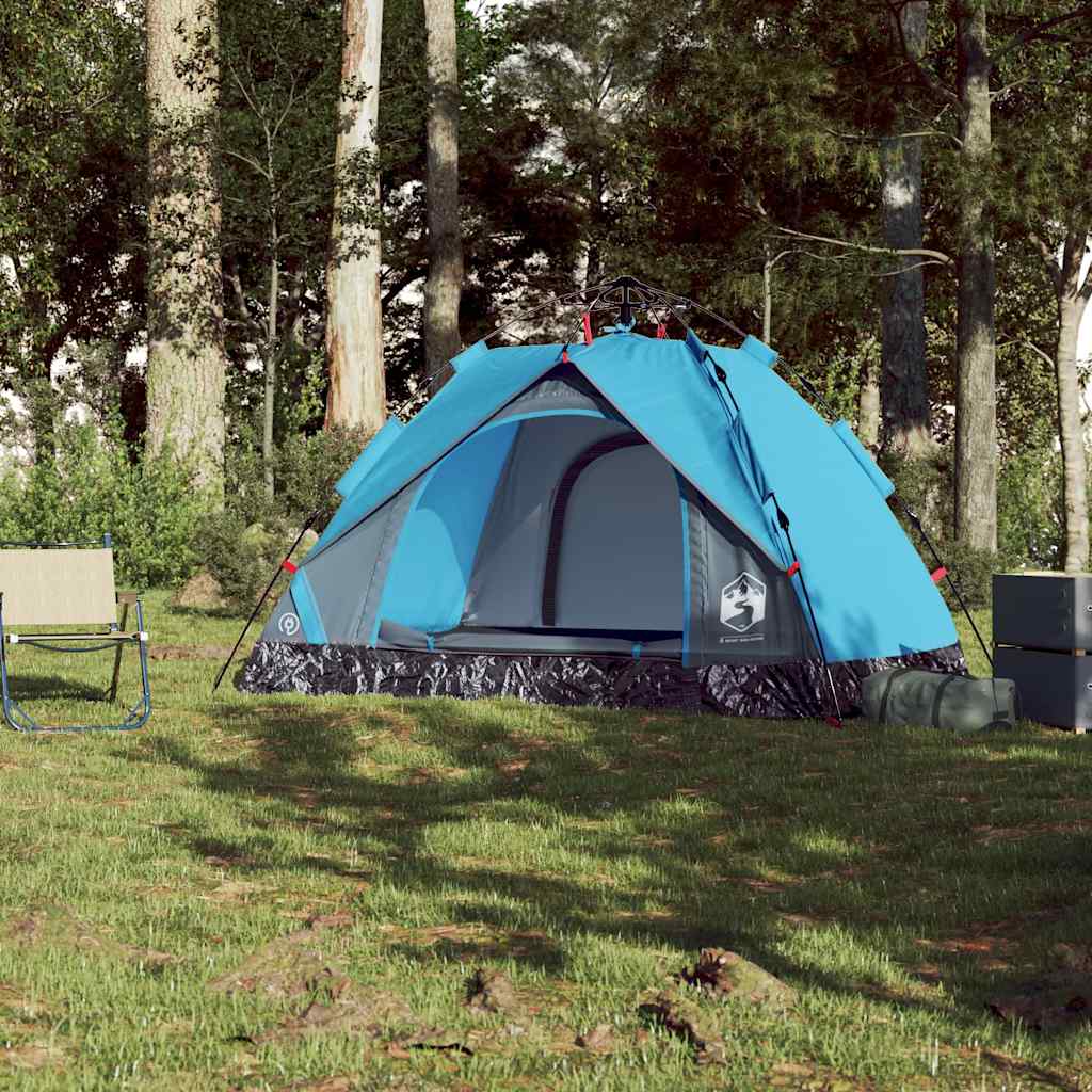 Campingtelt 2 Personer Blå Hurtigutløser