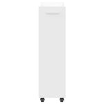 Sidebord Med Hjul Hvit 60X22X79 Cm Konstruert Tre