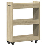 Sidebord Med Hjul Sonoma Eik 60X22X79 Cm Konstruert Tre