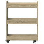 Sidebord Med Hjul Sonoma Eik 60X22X79 Cm Konstruert Tre