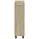 Sidebord Med Hjul Sonoma Eik 60X22X79 Cm Konstruert Tre