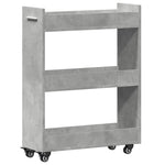 Sidebord Med Hjul Betonggrå 60X22X79 Cm Konstruert Tre