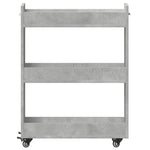 Sidebord Med Hjul Betonggrå 60X22X79 Cm Konstruert Tre
