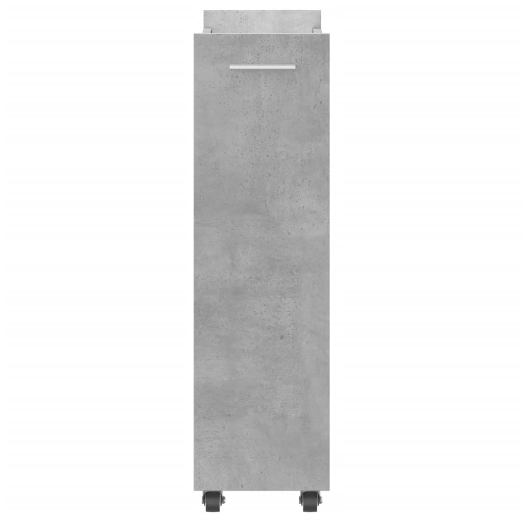 Sidebord Med Hjul Betonggrå 60X22X79 Cm Konstruert Tre