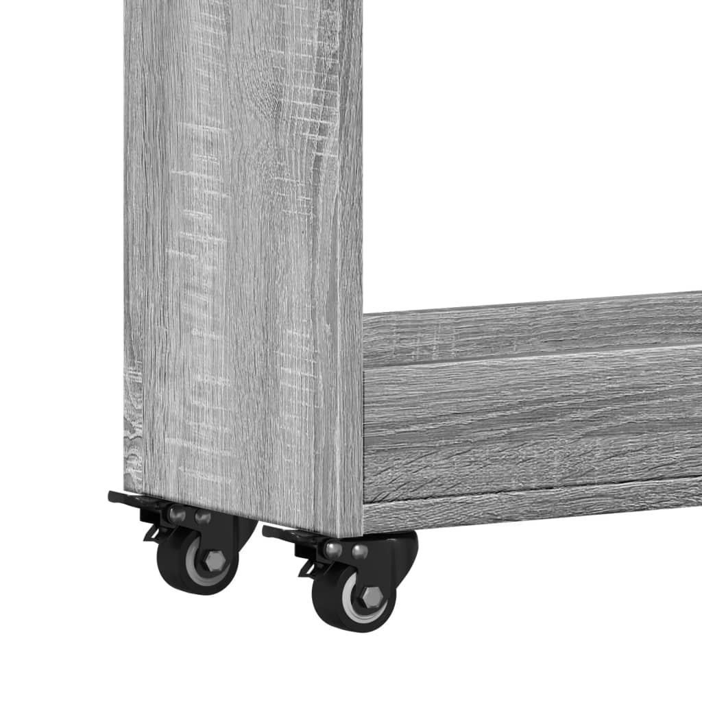 Sidebord Med Hjul Grå Sonoma 60X22X79 Cm Konstruert Tre