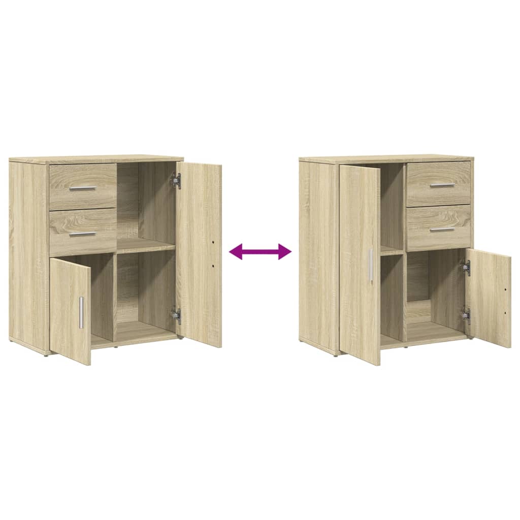 Skjenk Sonoma Eik 60X31X70 Cm Konstruert Tre