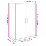 Skjenk Hvit 60X31X84 Cm Konstruert Tre