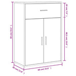 Skjenk Hvit 60X30X84 Cm Konstruert Tre
