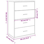 Skjenk Hvit 60X31X84 Cm Konstruert Tre