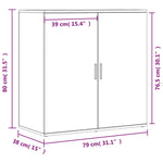 Skjenk Sonoma Eik 79X38X80 Cm Konstruert Tre