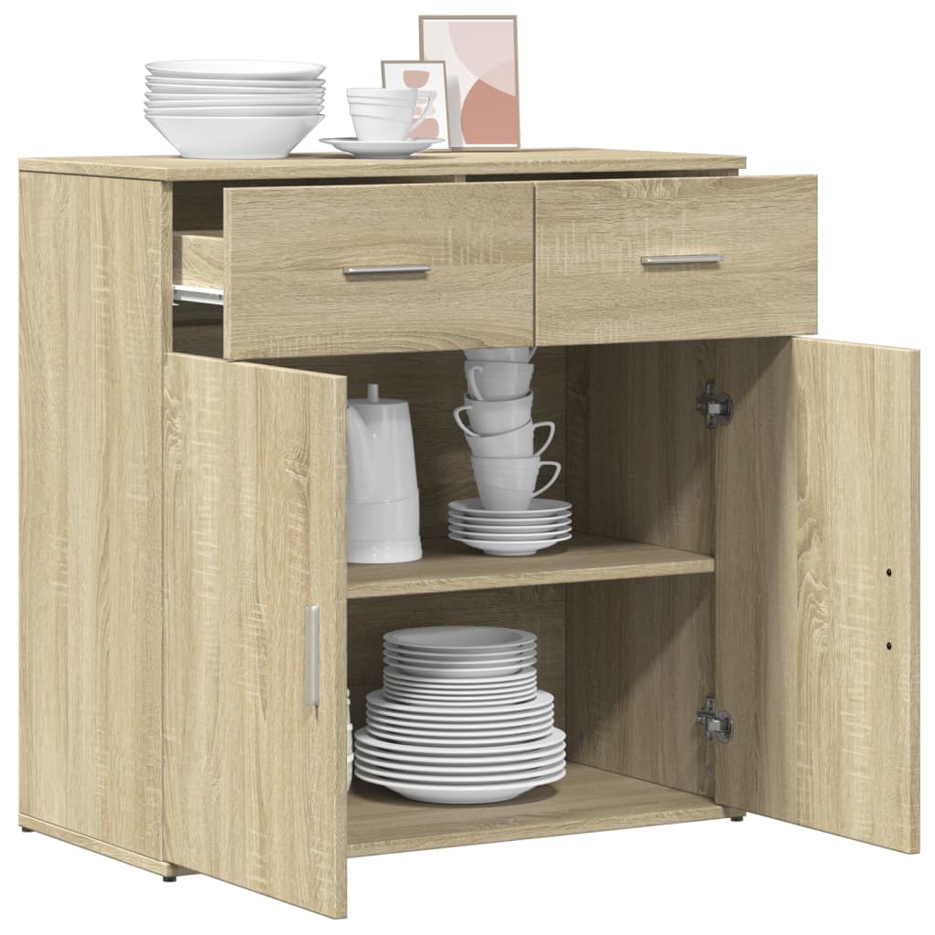 Skjenk Sonoma Eik 79X38X80 Cm Konstruert Tre