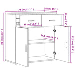 Skjenk Sonoma Eik 79X38X80 Cm Konstruert Tre