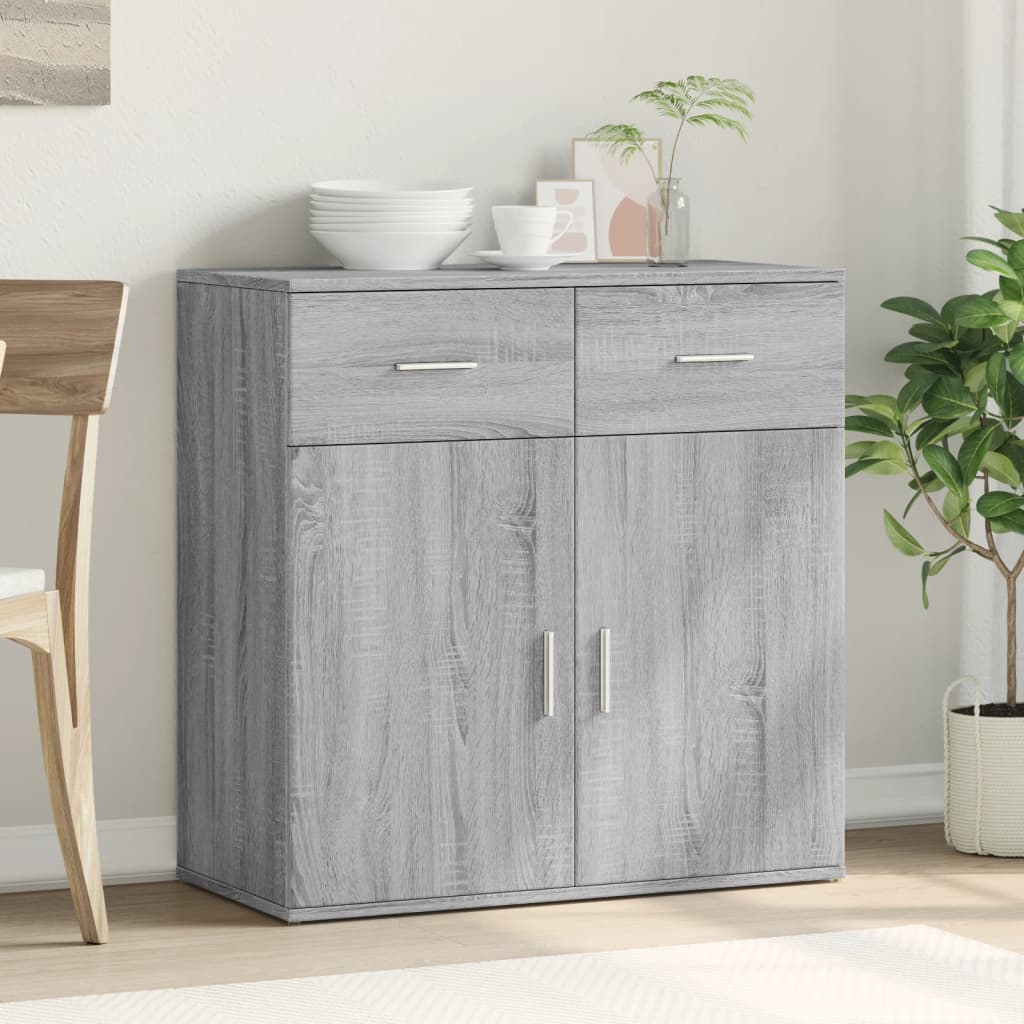 Skjenk Grå Sonoma 79X38X80 Cm Konstruert Tre