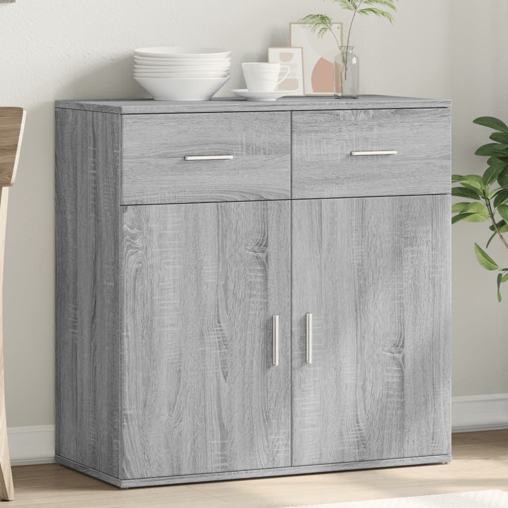 Skjenk Grå Sonoma 79X38X80 Cm Konstruert Tre
