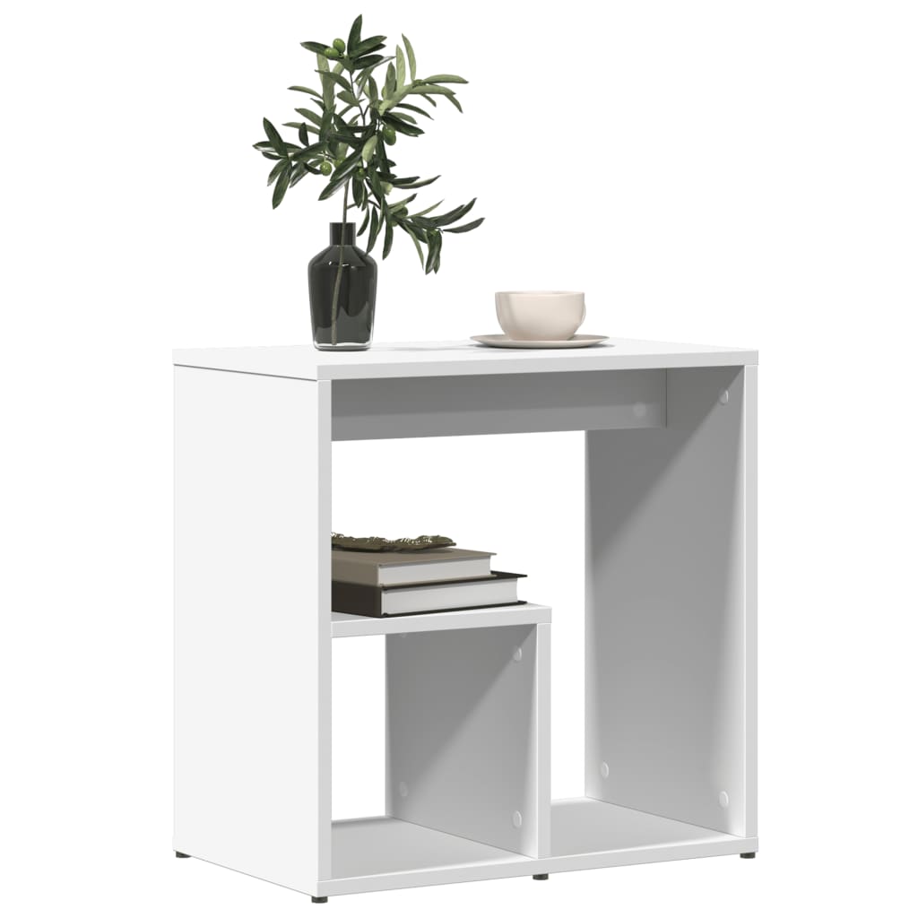 Sidebord 2 Stk Hvit 50X30X50 Cm Konstruert Tre