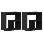 Sidebord 2 Stk Svart 50X30X50 Cm Konstruert Tre