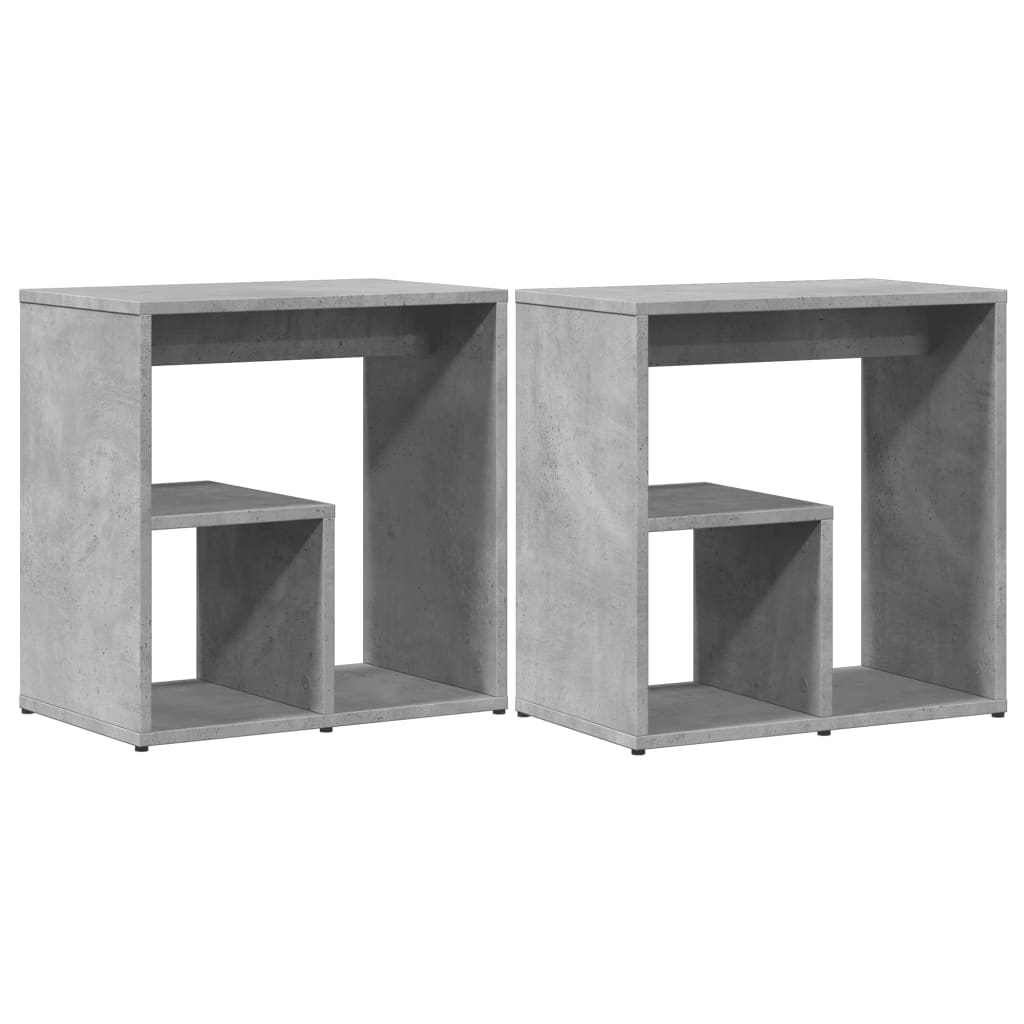 Sidebord 2 Stk Betonggrå 50X30X50 Cm Konstruert Tre