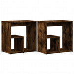 Sidebord 2 Stk Røkt Eik 50X30X50 Cm Konstruert Tre