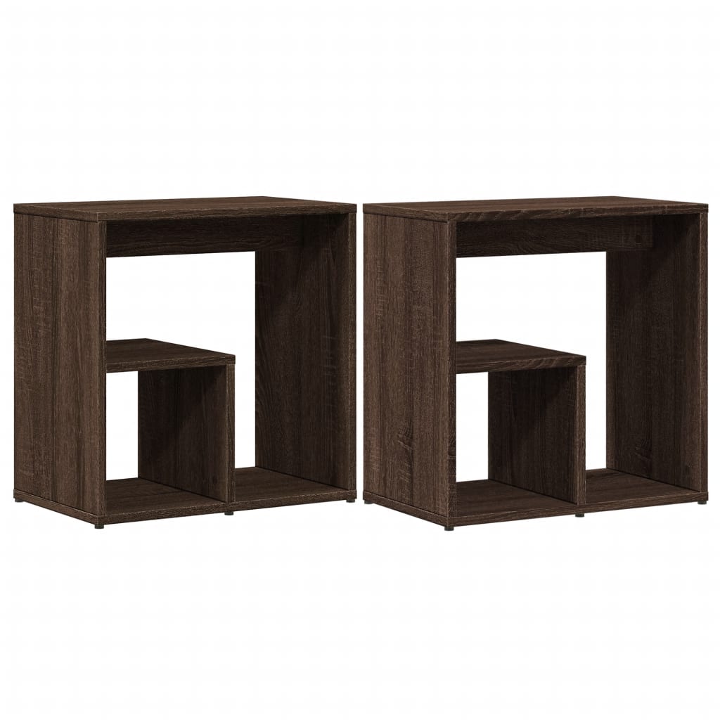 Sidebord 2 Stk Brun 50X30X50 Cm Konstruert Tre