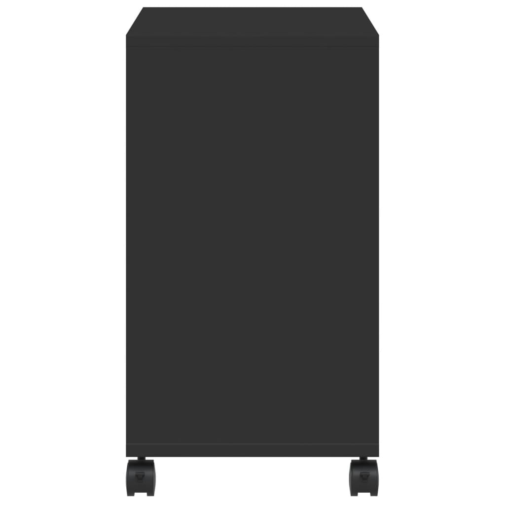 Sidebord Med Hjul Svart 50X30X55 Cm Konstruert Tre