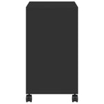 Sidebord Med Hjul Svart 50X30X55 Cm Konstruert Tre