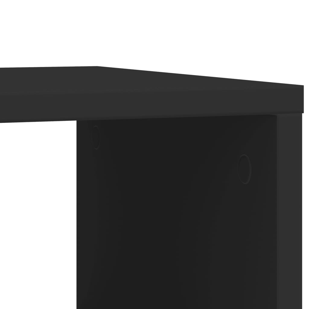 Sidebord Med Hjul Svart 50X30X55 Cm Konstruert Tre