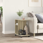 Sidebord Med Hjul Sonoma Eik 50X30X55 Cm Konstruert Tre