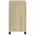 Sidebord Med Hjul Sonoma Eik 50X30X55 Cm Konstruert Tre