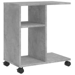 Sidebord Med Hjul Betonggrå 50X30X55 Cm Konstruert Tre