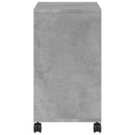 Sidebord Med Hjul Betonggrå 50X30X55 Cm Konstruert Tre