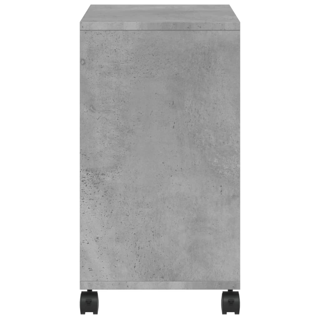Sidebord Med Hjul Betonggrå 50X30X55 Cm Konstruert Tre