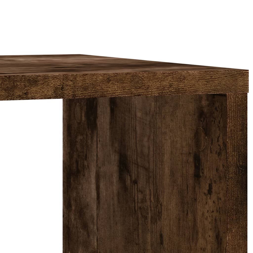 Sidebord Med Hjul Røkt Eik 50X30X55 Cm Konstruert Tre
