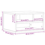 Skriverbord Sonoma Eik 40X32X22,5 Cm Konstruert Tre
