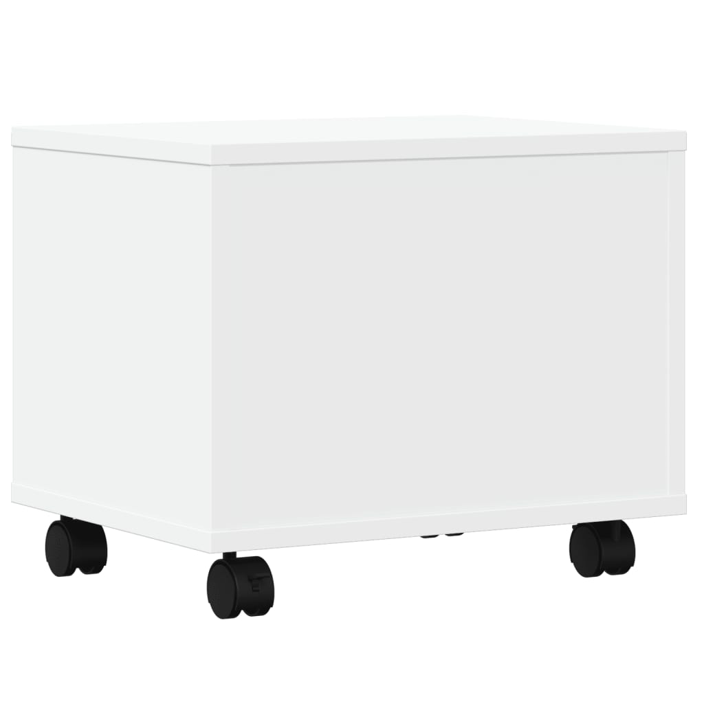 Skriverstativ Med Hjul Hvit 41X32X34,5 Cm