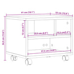 Skriverstativ Med Hjul Svart 41X32X34,5 Cm