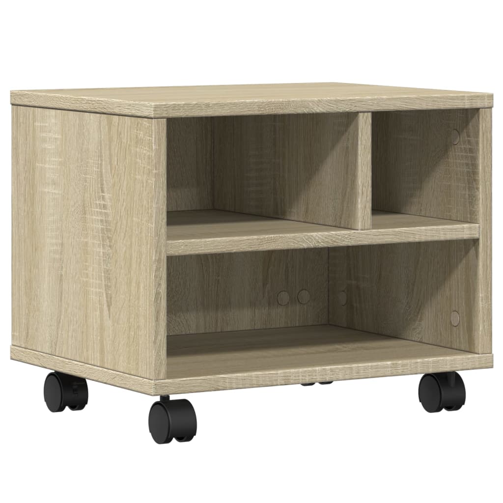 Skriverstativ Med Hjul Sonoma Eik 41X32X34,5 Cm