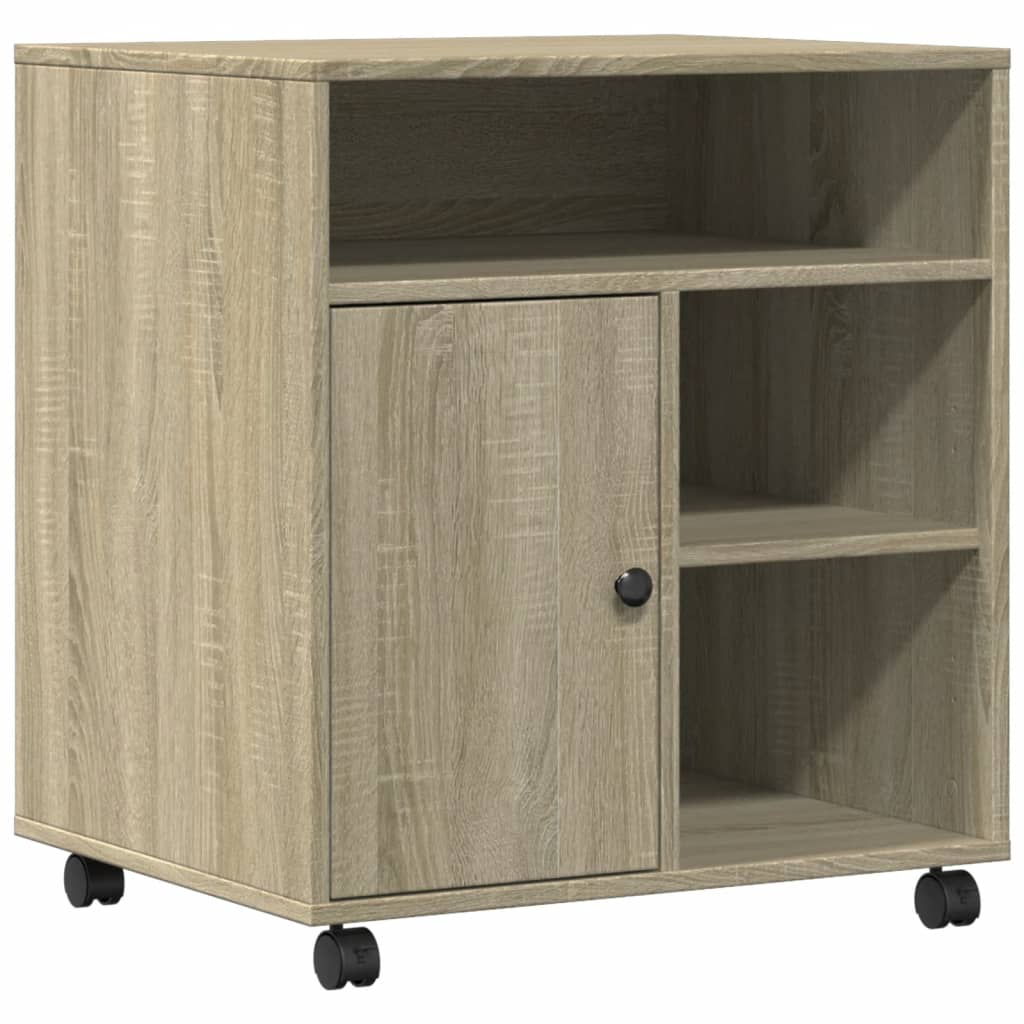 Skriverstativ Med Hjul Sonoma Eik 60X50X67 Cm