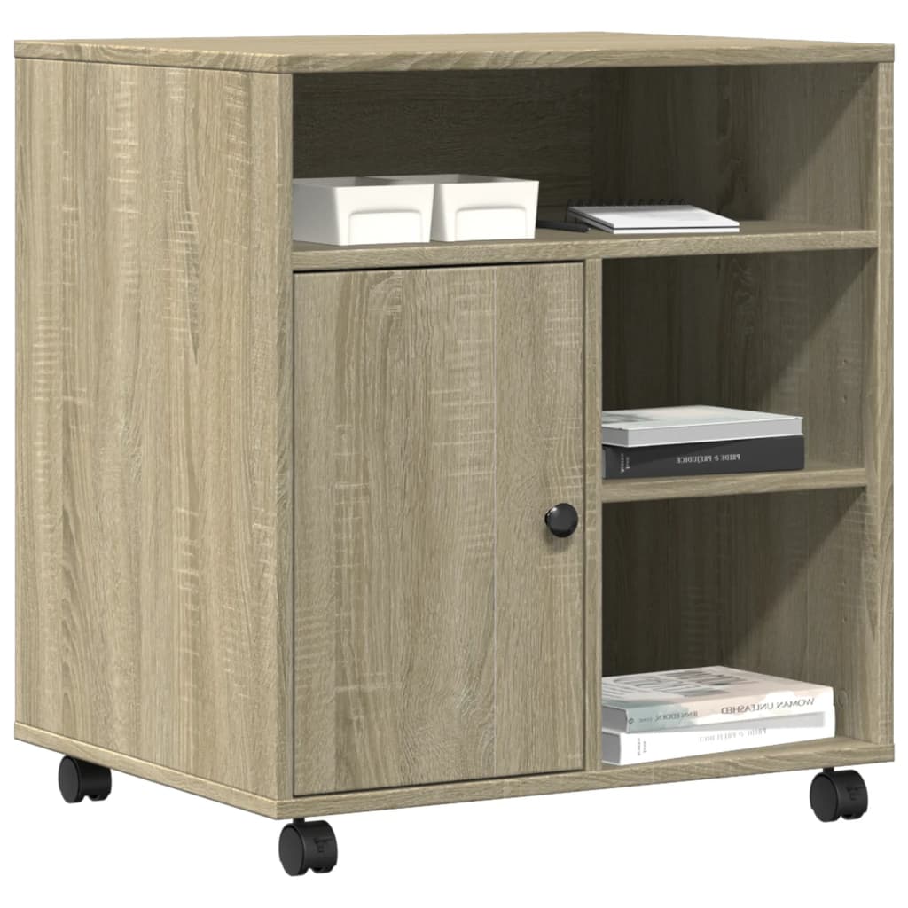 Skriverstativ Med Hjul Sonoma Eik 60X50X67 Cm